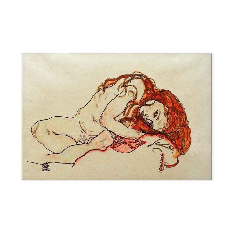 Obraz - Egon Schiele – Przykucnięta dziewczyna z pochyloną głową