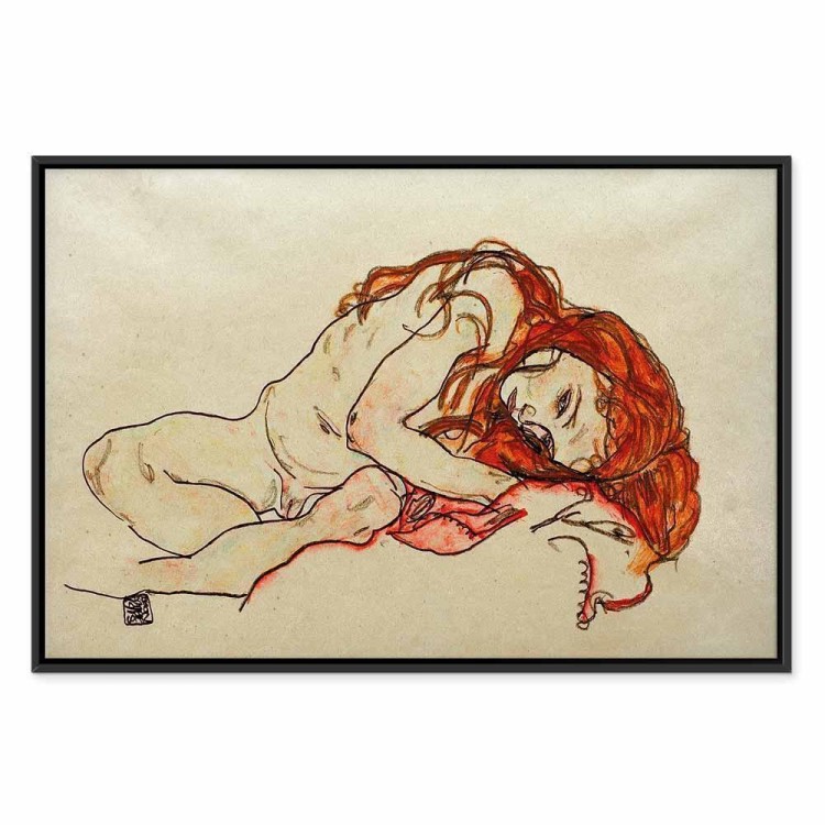 Obraz - Egon Schiele – Przykucnięta dziewczyna z pochyloną głową