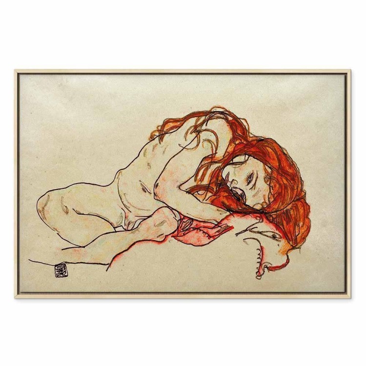 Obraz - Egon Schiele – Przykucnięta dziewczyna z pochyloną głową