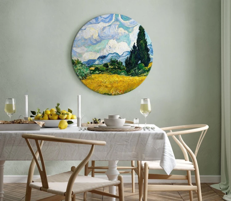 Obraz okrągły - Vincent Van Gogh – Pole pszenicy z cyprysami