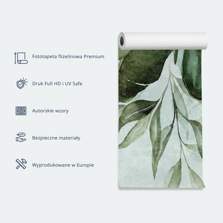 Fototapeta - Skandynawska dolina - wioska w pastelowych kolorach malowana akwarelą