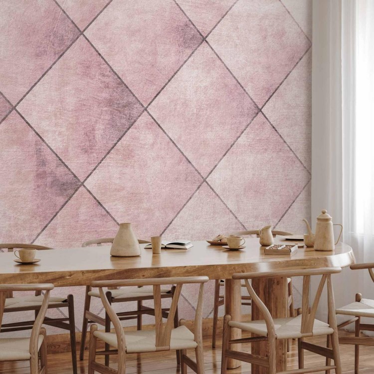 Fototapeta - Idealne cięcia - jednolity geometryczny wzór w kafelki z deseniem