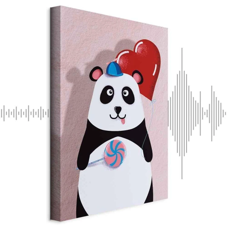 Obraz - Panda z balonikiem (1-częściowy) pionowy