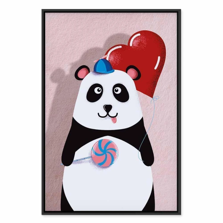 Obraz - Panda z balonikiem (1-częściowy) pionowy
