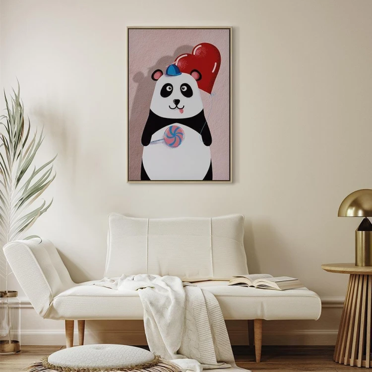 Obraz - Panda z balonikiem (1-częściowy) pionowy