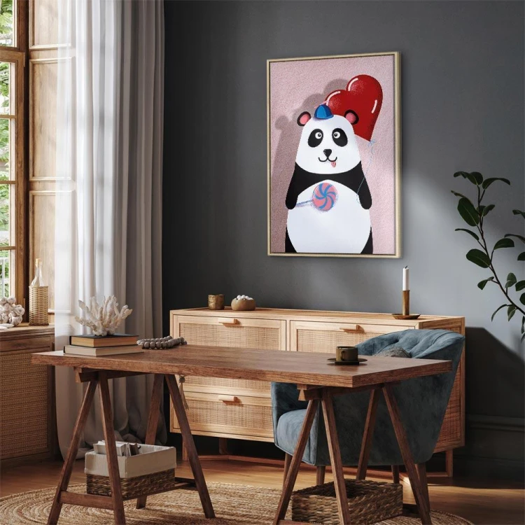 Obraz - Panda z balonikiem (1-częściowy) pionowy
