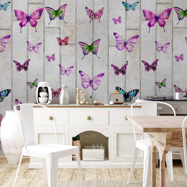 Tapeta - Motyle i beton