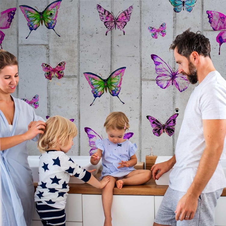 Tapeta - Motyle i beton