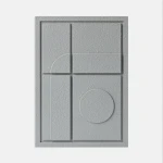 Obraz 3D relief 35 x 2 x 50 cm GEOMETRIC III Milky Grey (2×50cm) Murso