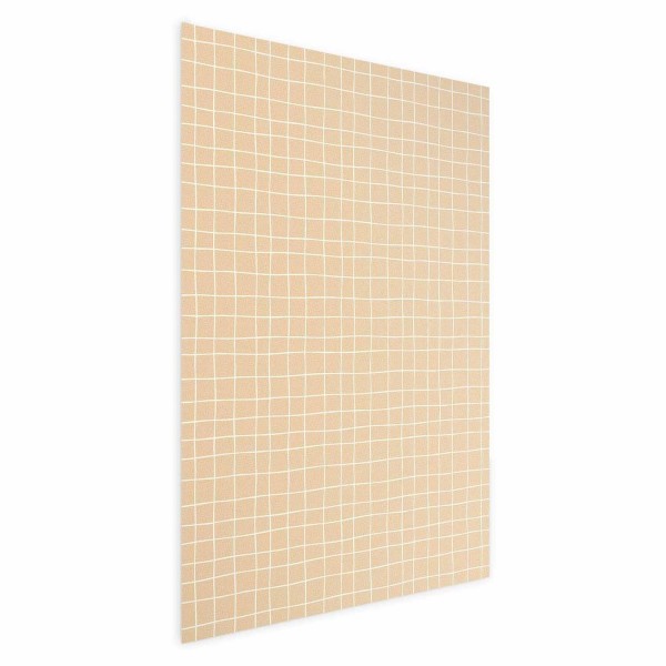 Plakat - Linie i szum - falująca kratka w odcieniach pomarańczu