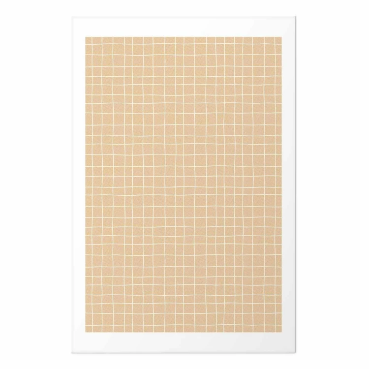 Plakat - Linie i szum - falująca kratka w odcieniach pomarańczu