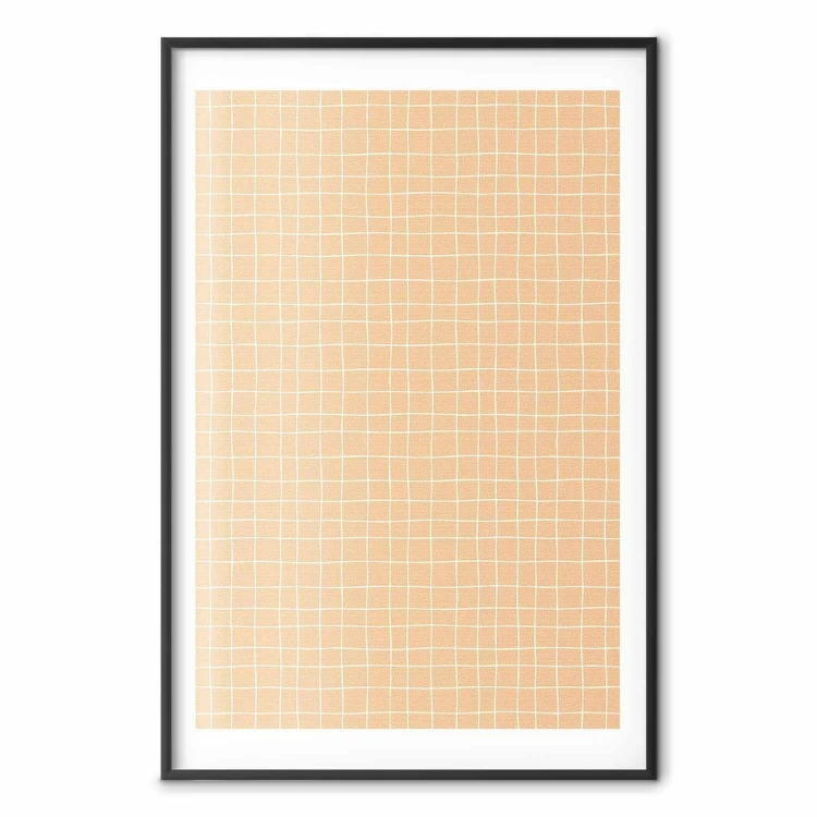 Plakat - Linie i szum - falująca kratka w odcieniach pomarańczu