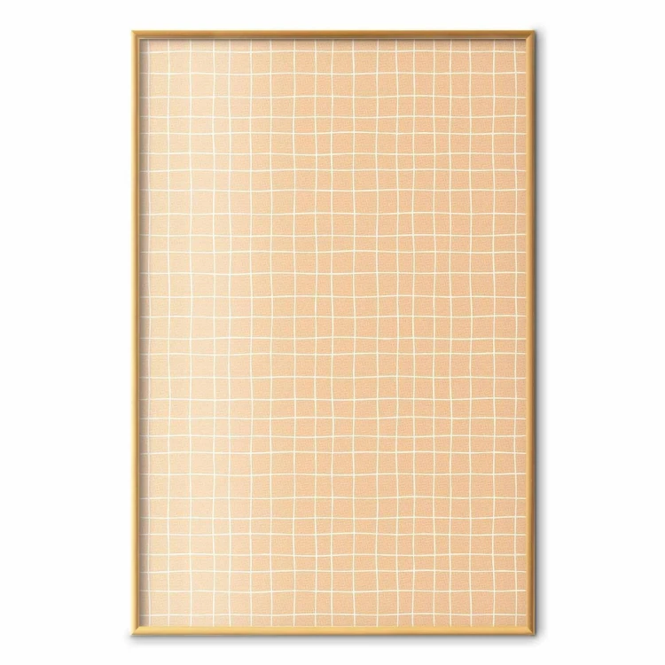 Plakat - Linie i szum - falująca kratka w odcieniach pomarańczu