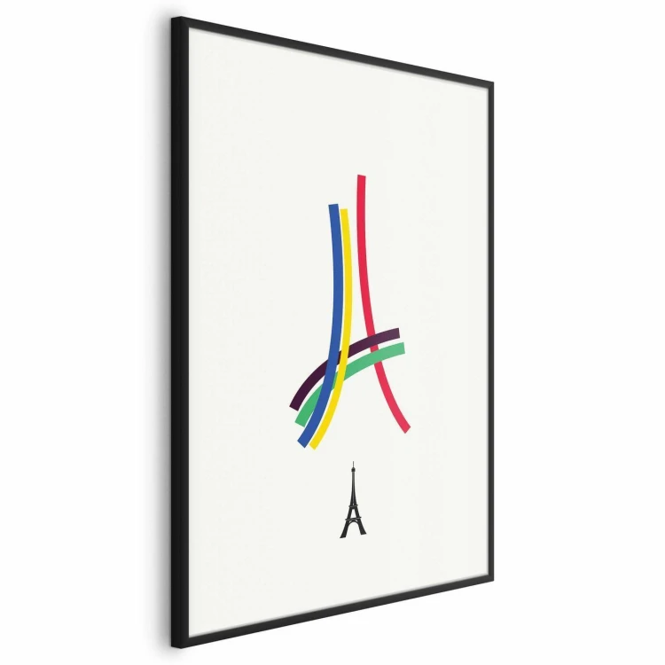 Plakat - Wieża Eiffla - grafika kolorowa - abstrakcja