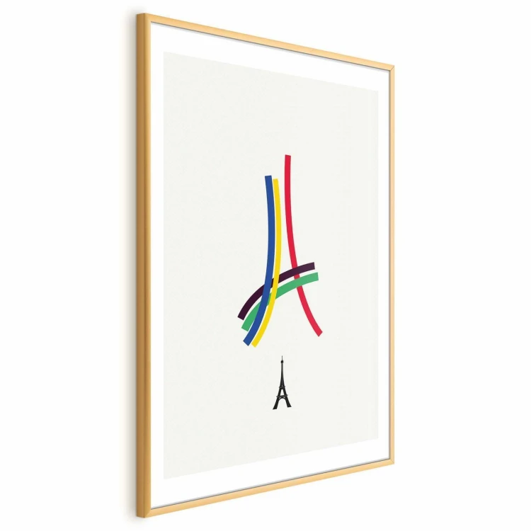 Plakat - Wieża Eiffla - grafika kolorowa - abstrakcja