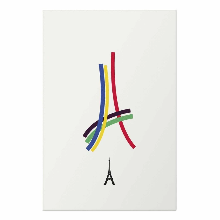 Plakat - Wieża Eiffla - grafika kolorowa - abstrakcja