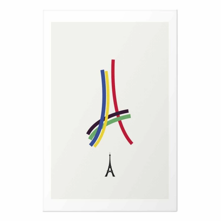 Plakat - Wieża Eiffla - grafika kolorowa - abstrakcja