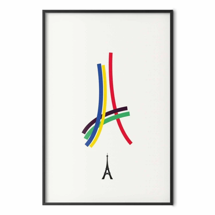 Plakat - Wieża Eiffla - grafika kolorowa - abstrakcja