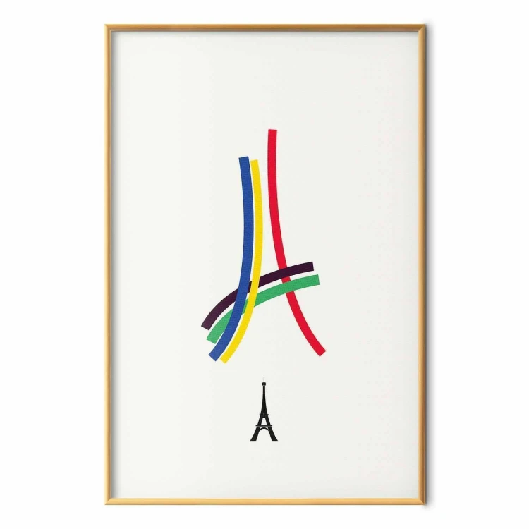 Plakat - Wieża Eiffla - grafika kolorowa - abstrakcja