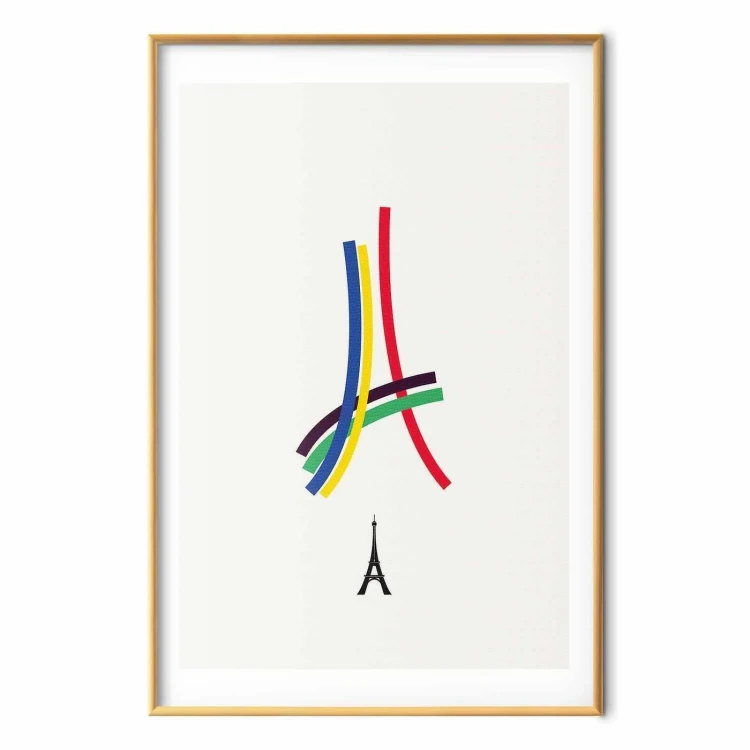 Plakat - Wieża Eiffla - grafika kolorowa - abstrakcja