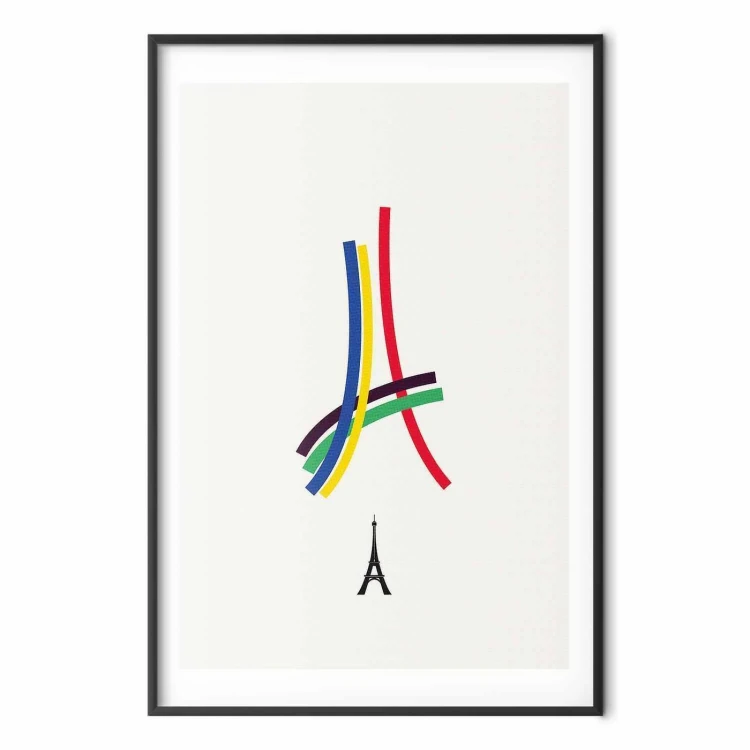 Plakat - Wieża Eiffla - grafika kolorowa - abstrakcja