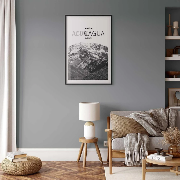 Plakat - Majestatyczny szczyt górski Aconcagua korona gór pejzaż górski