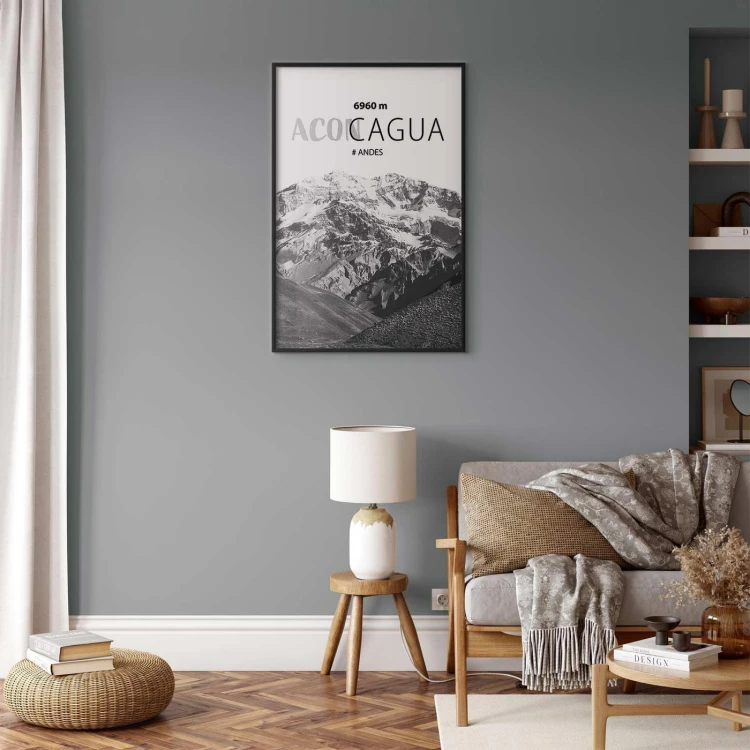 Plakat - Majestatyczny szczyt górski Aconcagua korona gór pejzaż górski
