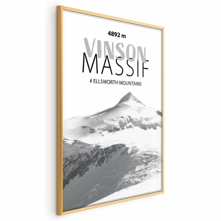 Plakat - majestatyczny szczyt górski Vinson Massif korona gór pejzaż górski