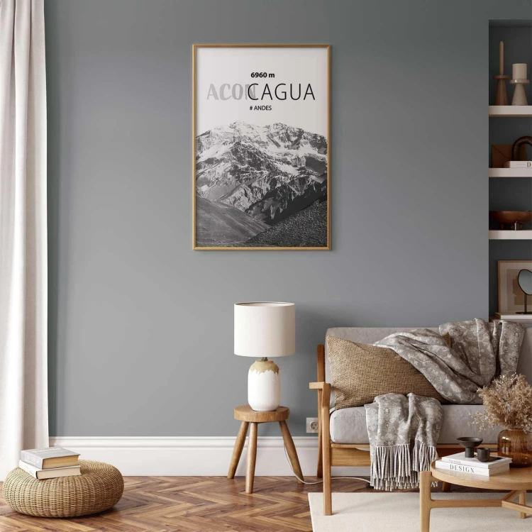Plakat - Majestatyczny szczyt górski Aconcagua korona gór pejzaż górski