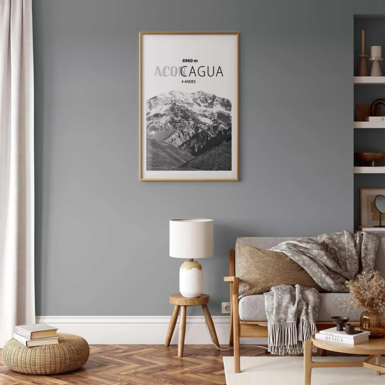 Plakat - Majestatyczny szczyt górski Aconcagua korona gór pejzaż górski