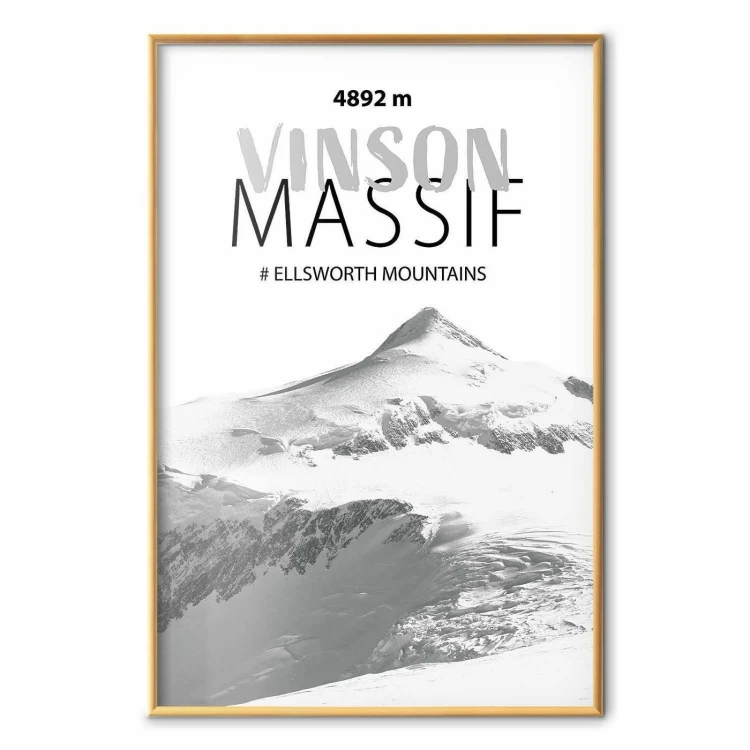 Plakat - majestatyczny szczyt górski Vinson Massif korona gór pejzaż górski