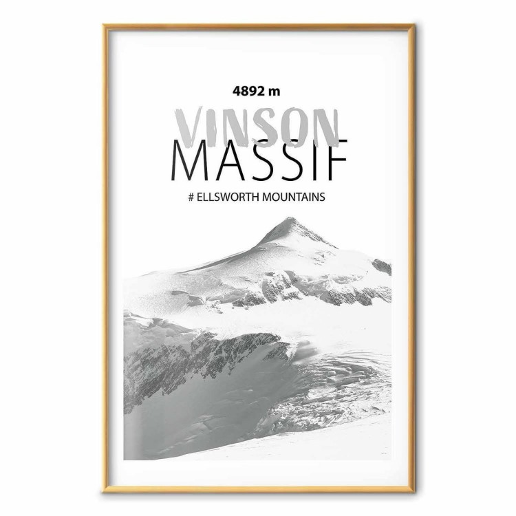Plakat - majestatyczny szczyt górski Vinson Massif korona gór pejzaż górski