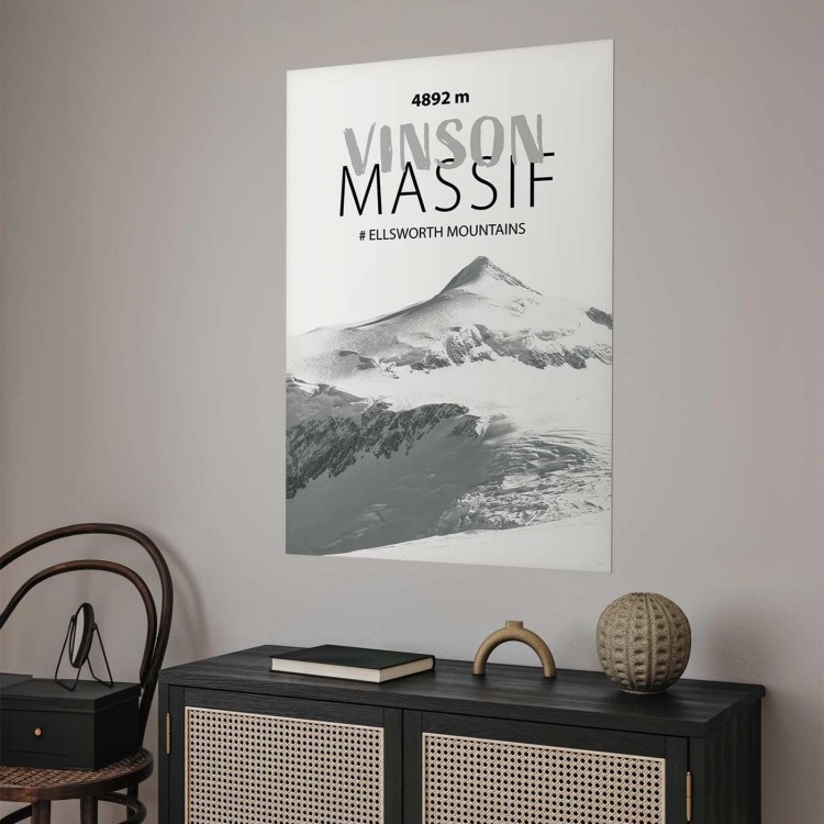 Plakat - majestatyczny szczyt górski Vinson Massif korona gór pejzaż górski