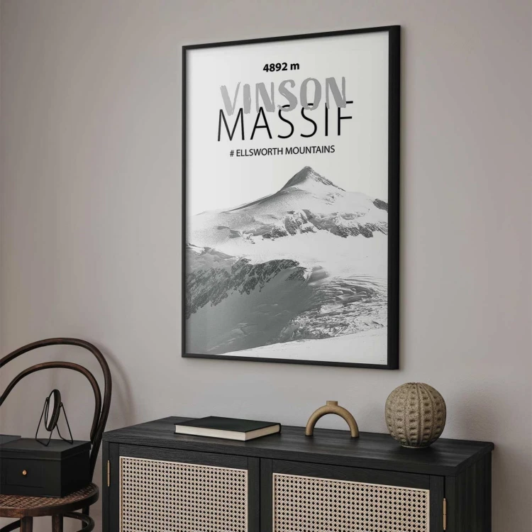 Plakat - majestatyczny szczyt górski Vinson Massif korona gór pejzaż górski