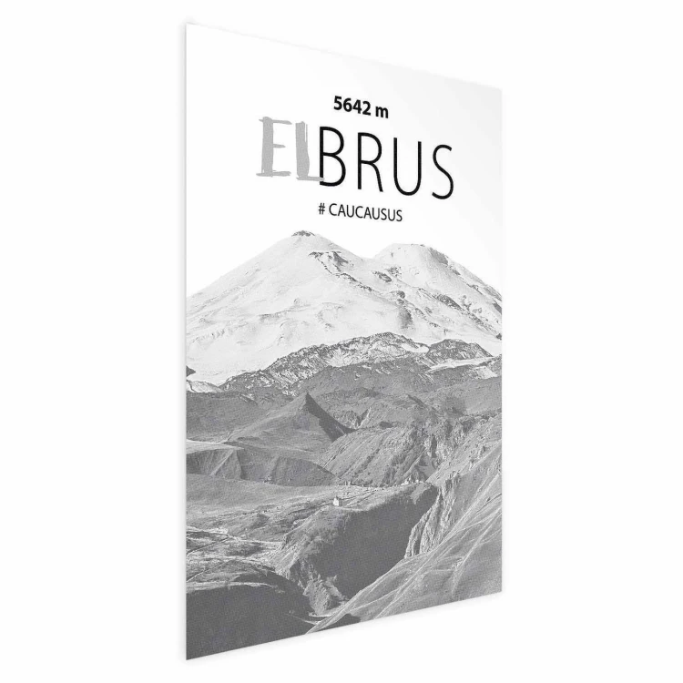 Plakat - Majestatyczny szczyt górski Elbrus korona gór pejzaż górski