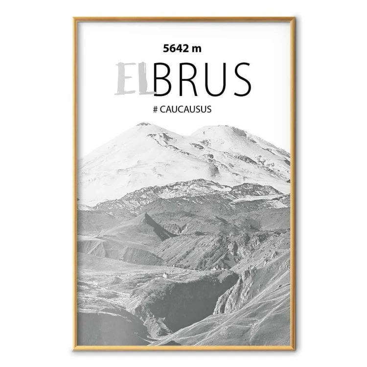 Plakat - Majestatyczny szczyt górski Elbrus korona gór pejzaż górski