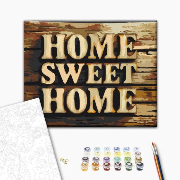 Obraz do samodzielnego malowania - Drewniane home