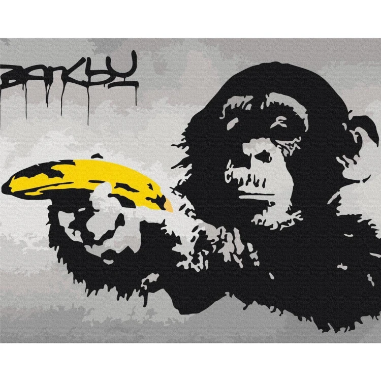 Obraz do samodzielnego malowania - Małpa (Banksy Street Art Graffiti)