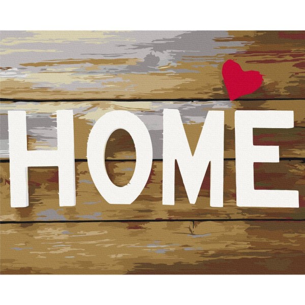 Obraz do samodzielnego malowania - Home z sercem