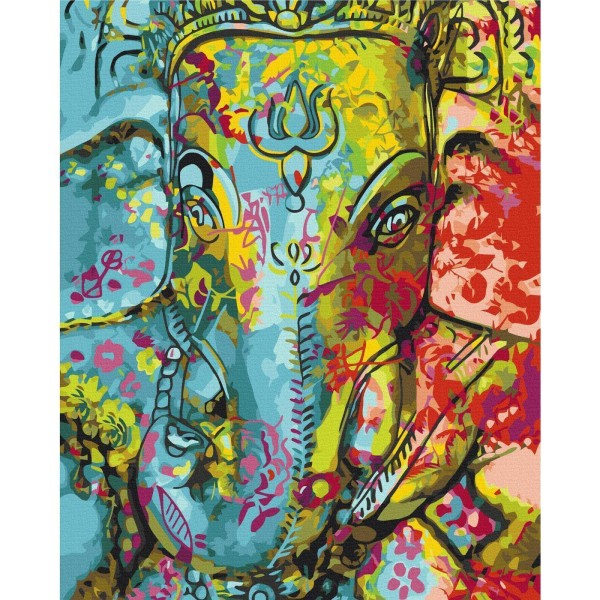 Obraz do samodzielnego malowania - Kolorowy Ganesha