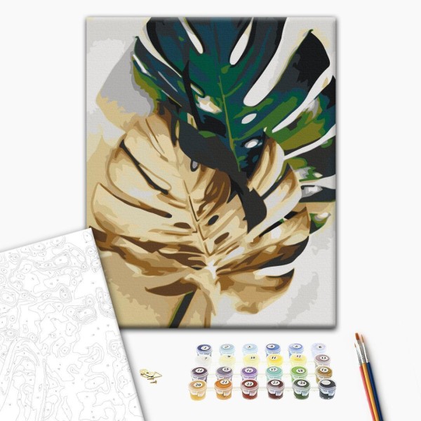 Obraz do samodzielnego malowania - Złota monstera