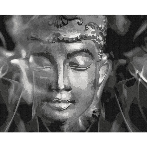 Obraz do samodzielnego malowania - Czarno-biały Budda
