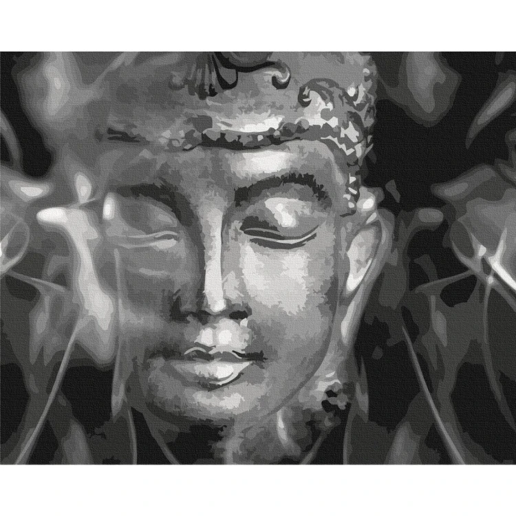 Obraz do samodzielnego malowania - Czarno-biały Budda