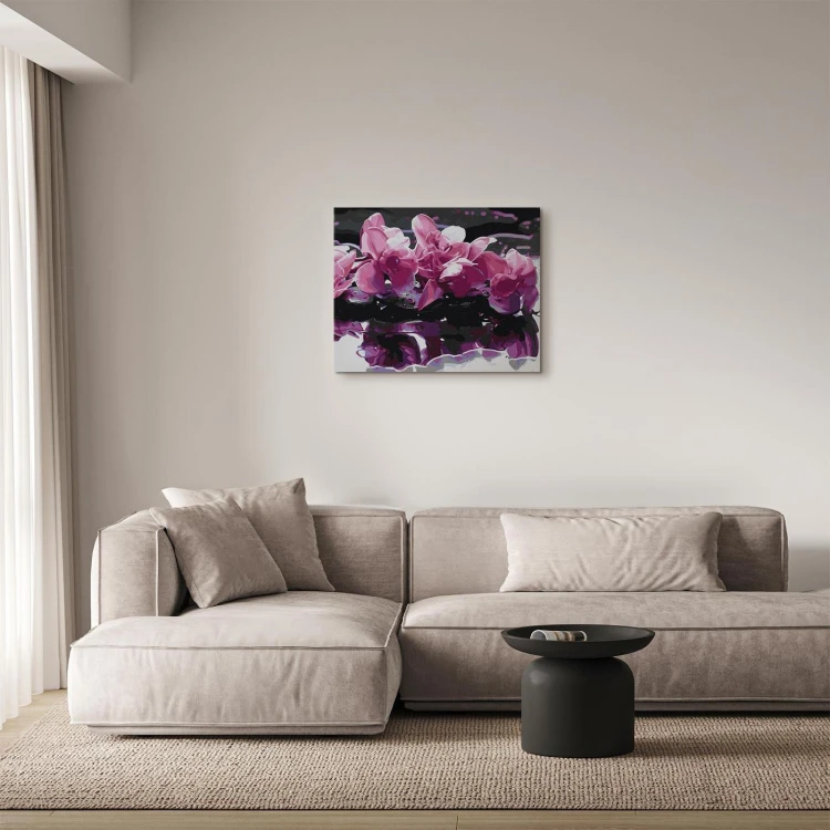 Obraz do samodzielnego malowania - Fioletowa orchidea