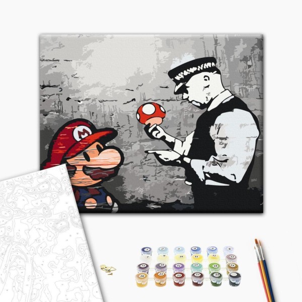 Obraz do samodzielnego malowania - Mario (Banksy)