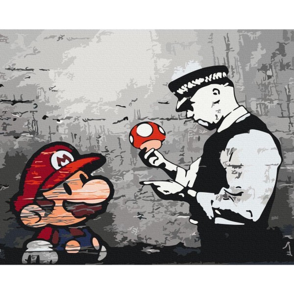 Obraz do samodzielnego malowania - Mario (Banksy)