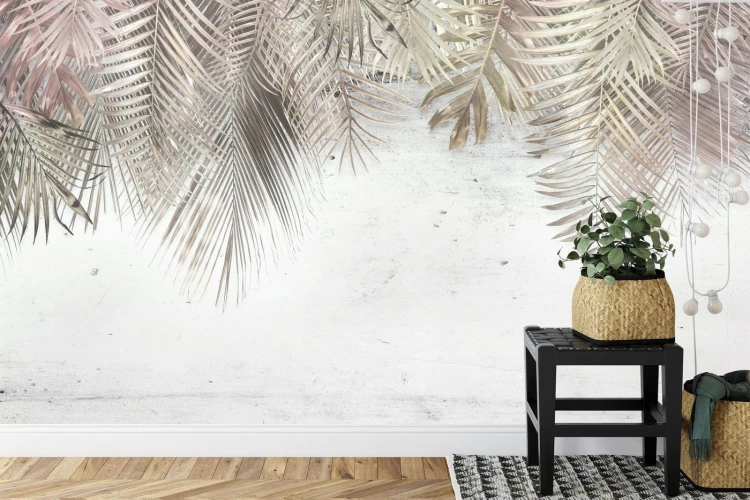Fototapeta Tropical Trees And Leaves For Digital Printing Wallpaper  Custom Design Wallpaper - 3D