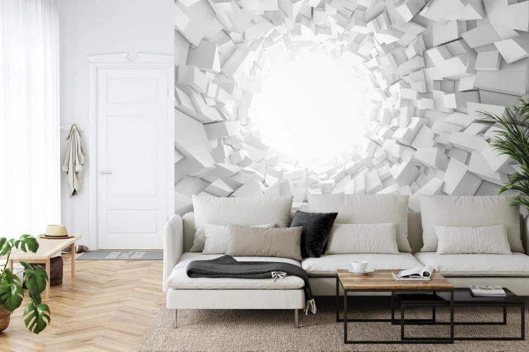 Fototapeta Abstract Digital Background  3 D Tunnel