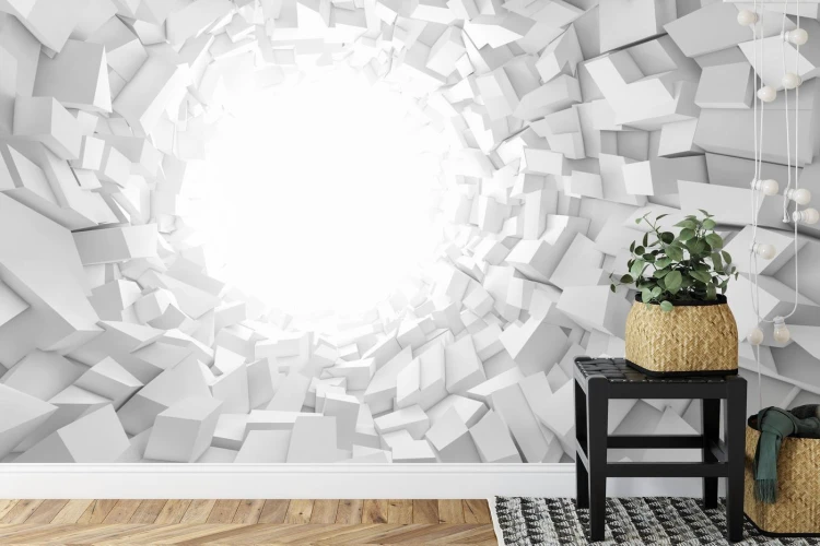 Fototapeta Abstract Digital Background  3 D Tunnel