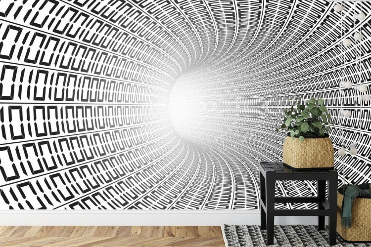 Fototapeta 3D Tunel - Czarno-Biała